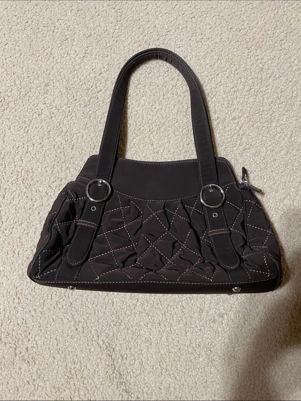 Vera Bradley Brown Quilted Shoulder Bag